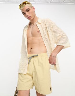 Icon Volley 7 inch swim shorts in stone-Neutral