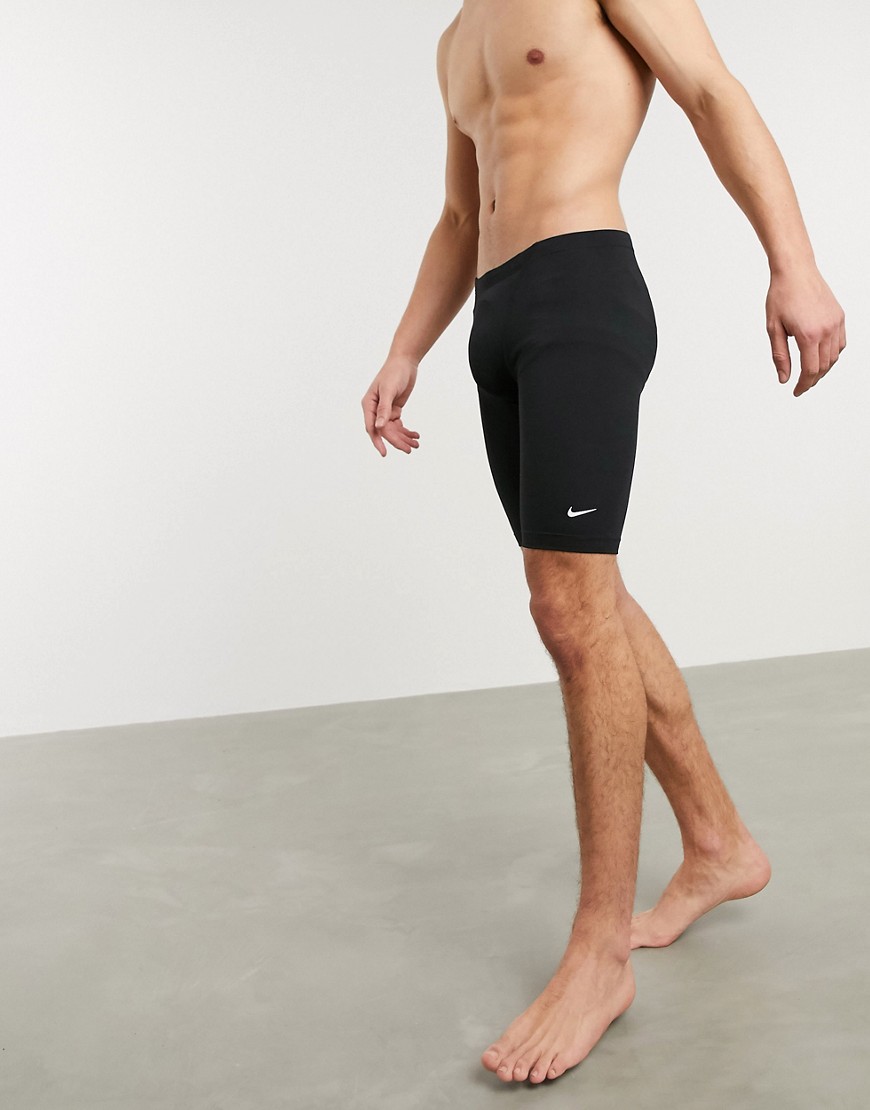 Nike Swimming - Lange zwembroek met klein swoosh-logo in zwart