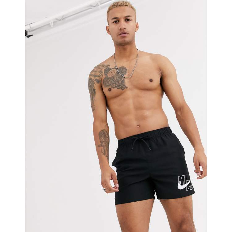 Nike Swimming large logo swim shorts in black