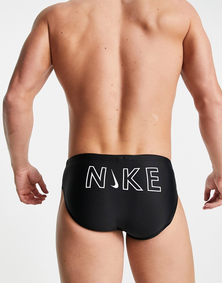 Nike Swimming logo brief swim shorts in black