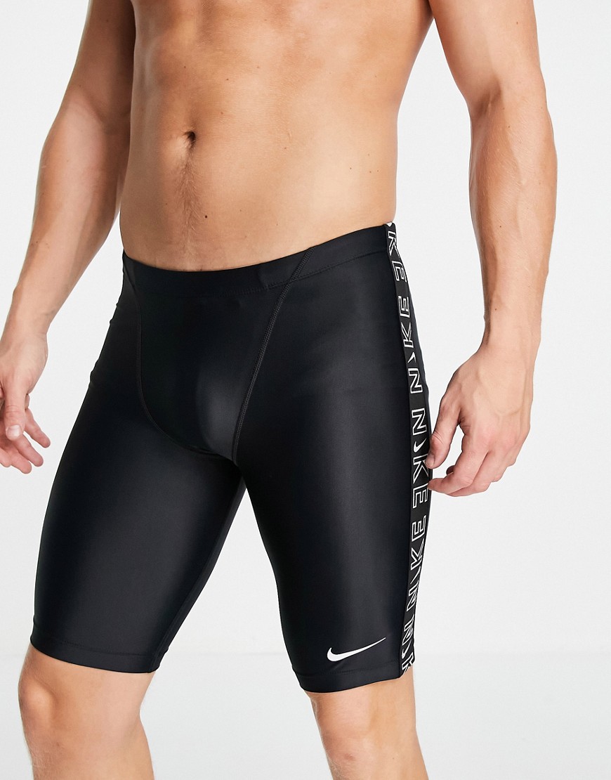 Nike Swimming logo jammer swim shorts in black