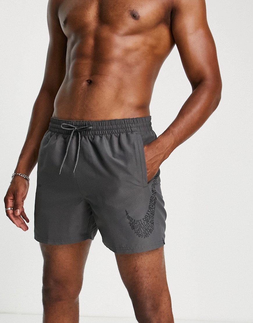 Pantaloncini da 5grigi con logo grande-Grigio - Nike Swimming Costume uomo Grigio