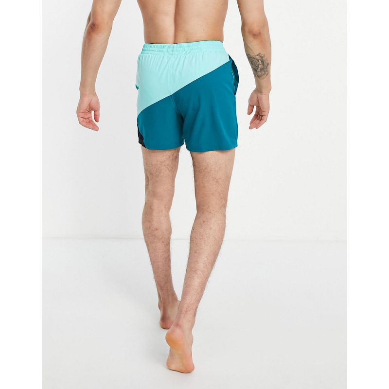 hiVAT Costumi Nike Swimming - Pantaloncini da bagno con logo Nike colorblock verdi
