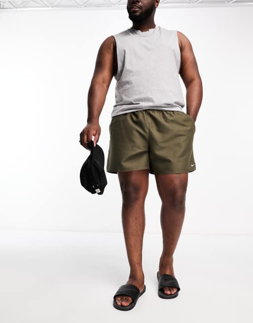 Nike Swimming Plus – Volley – Kakifärgade badshorts, 5 tum