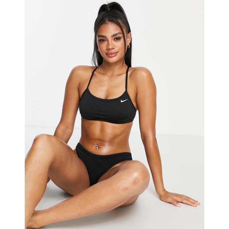 spier Pelagisch Niet verwacht Nike Swimming racerback bikini set in black | ASOS