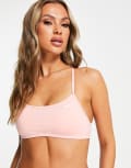 [Nike Swimming] Nike Swimming Racerback bikini top in light pink L Pink