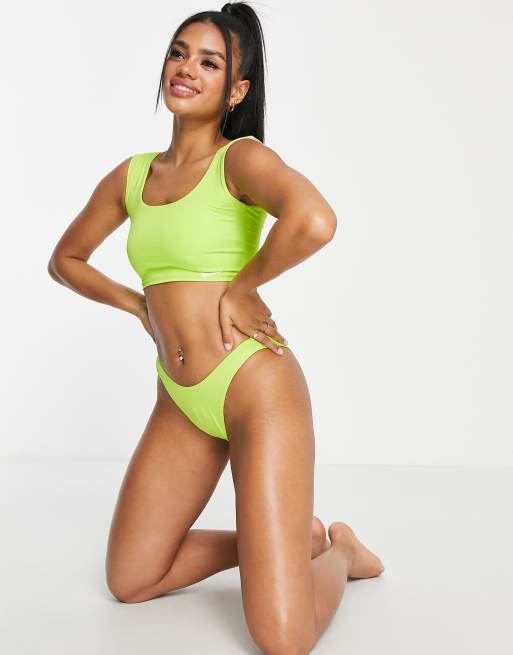 Nike Swimming sling bikini bottom in green ASOS