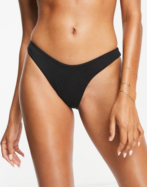 Nike Swimming Essentials high waist bikini bottoms in black