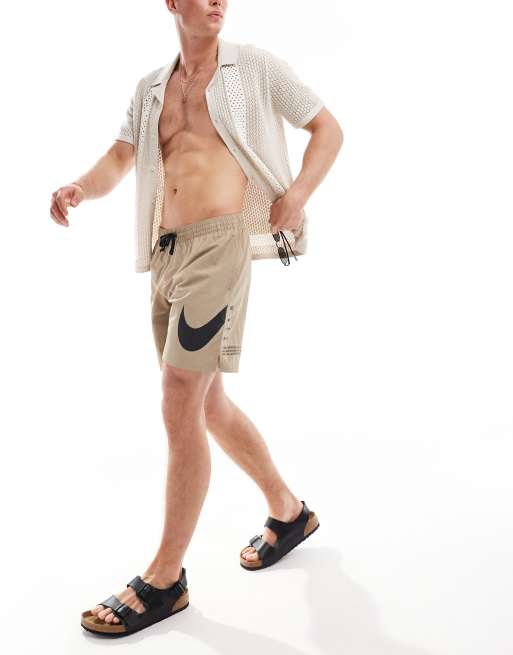 Nike Swimming Specs 7 inch volley swim shorts in khaki, 4 of 4