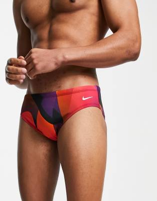 Nike Swimming Spectrum briefs in red ASOS