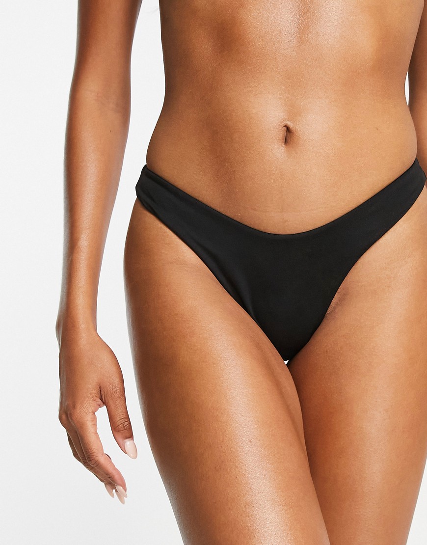 nike swimming - svart bikiniunderdel med hög benskärning och cheeky design-svart/a