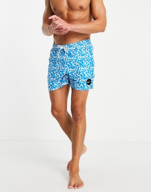 Nike swoosh print swim on sale shorts