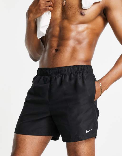 Pamflet Andes Onaangeroerd Nike Swimming Volley 5 inch shorts in black | ASOS