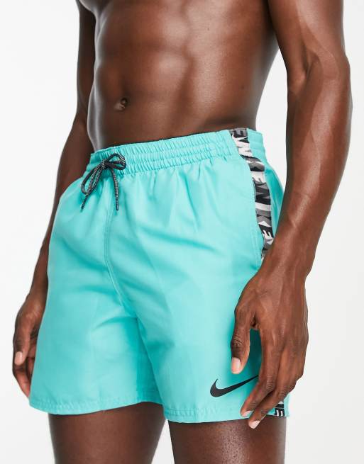 Nike Swimming – Volley – Blå shorts med tejpad logga, 5 tum