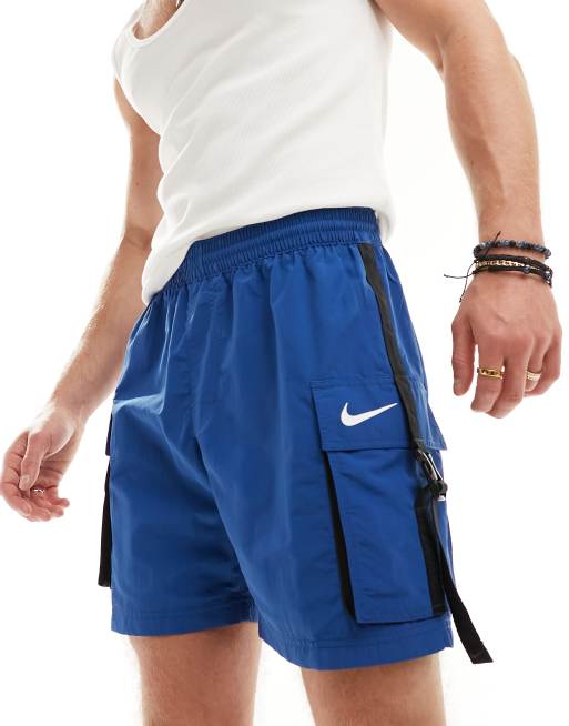 Nike Swimming – Volley – Niebieskie szorty kąpielowe bojówki o długości 7 cali z taśmą z logo