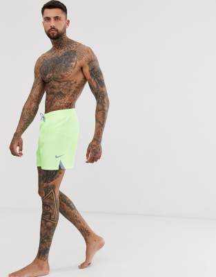 nike swimming volley swim short in volt yellow