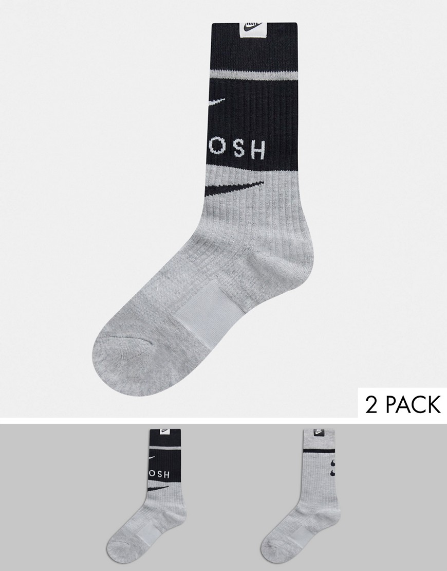 Nike Swoosh 2 pack socks in grey