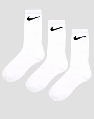 Nike Swoosh 3 Pack Crew Socks In White 