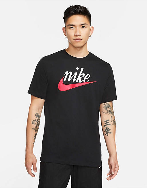 Nike Swoosh 50 logo t-shirt in black | ASOS