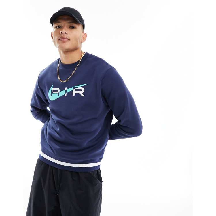 Nike Swoosh Air fleece sweatshirt in navy ASOS