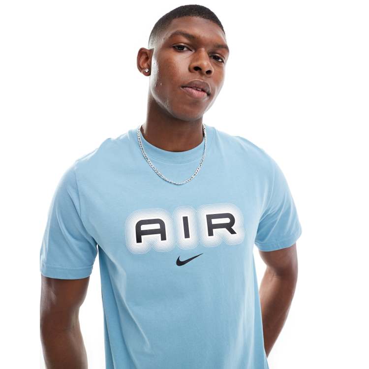 Nike Swoosh Air graphic t-shirt in light blue ASOS