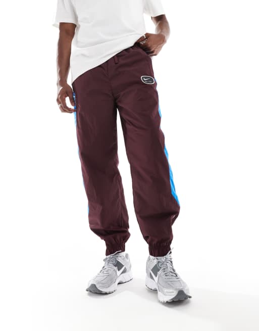 Nike burgundy cord loose fit joggers sale