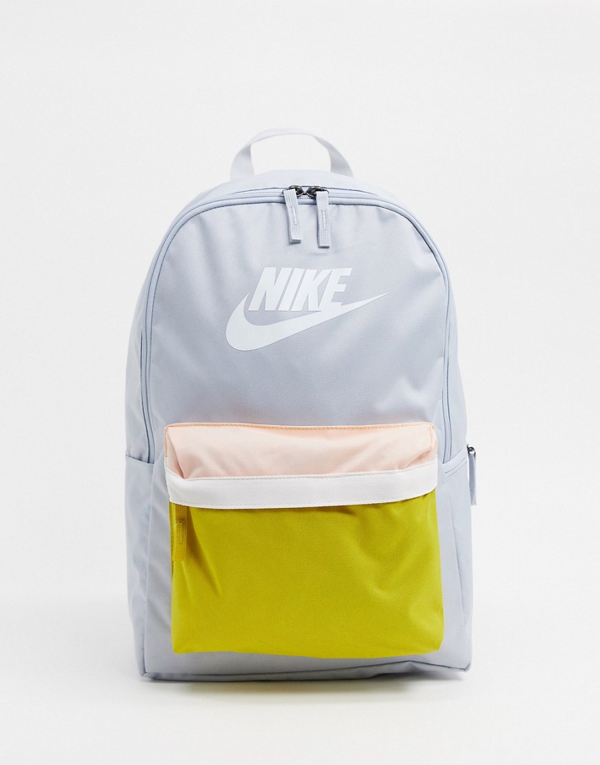 Nike Swoosh backpack in grey and yellow