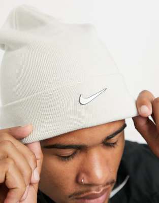 nike swoosh beanie white