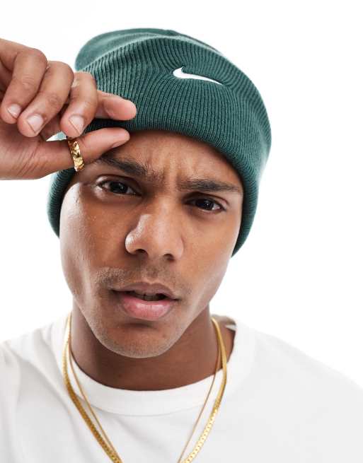 Nike Swoosh beanie in dark green ASOS