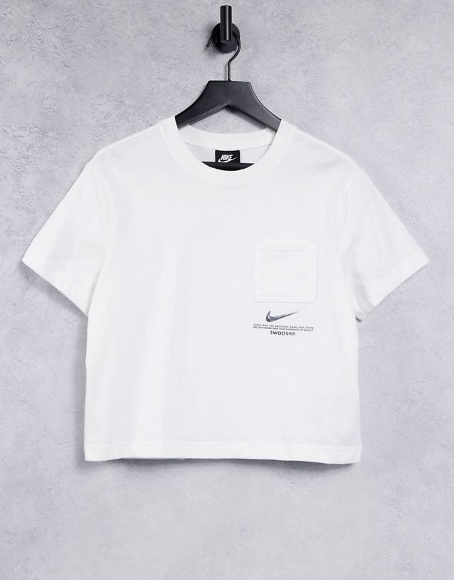 Nike Swoosh boxy fit T-shirt in white
