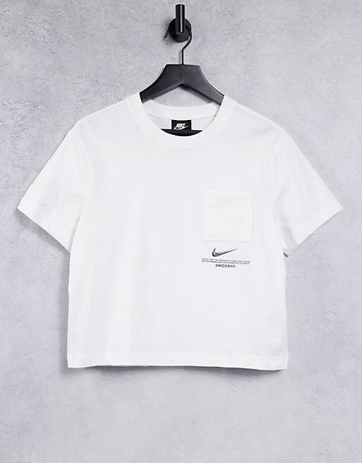 Nike Swoosh boxy oversized t-shirt in white