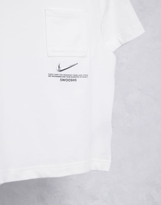 Nike Swoosh boxy oversized t-shirt in white, 4 of 4