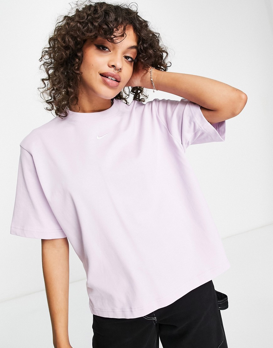 Nike Swoosh boxy T-shirt in lilac-Purple