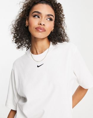 Nike Swoosh boxy T-shirt in white | ASOS