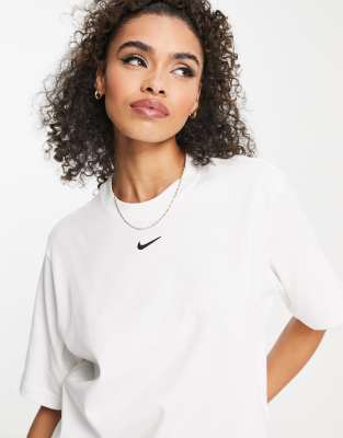 Nike Swoosh boxy T-shirt in white