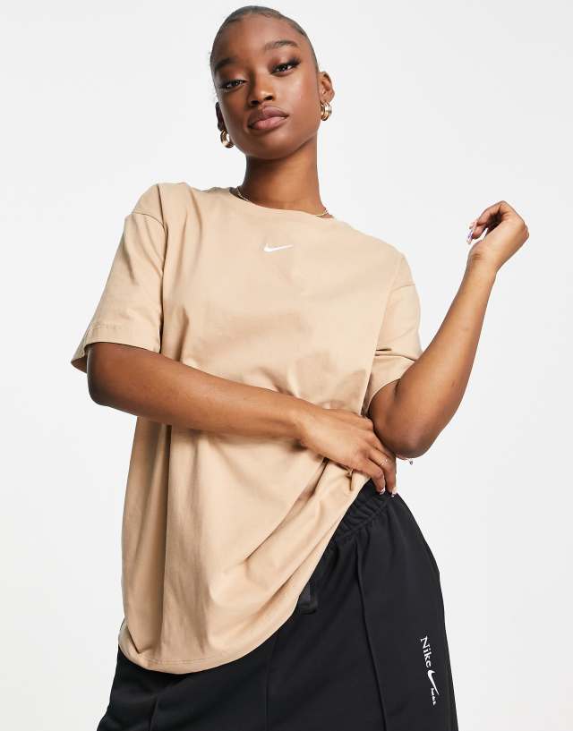 Nike Swoosh boyfriend t-shirt in beige