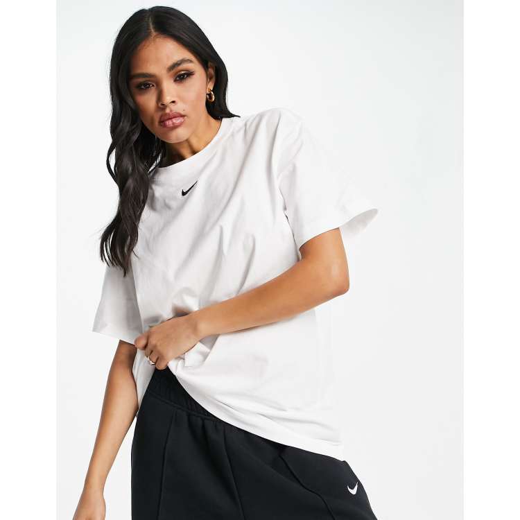 Nike Swoosh boyfriend T-shirt in white