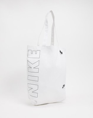 Nike Swoosh Canvas Tote Bag in Natural