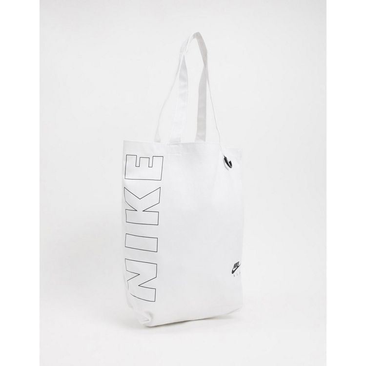 Nike Swoosh Canvas Tote Bag In White for Women