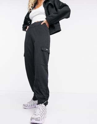 nike swoosh utility pocket joggers in black