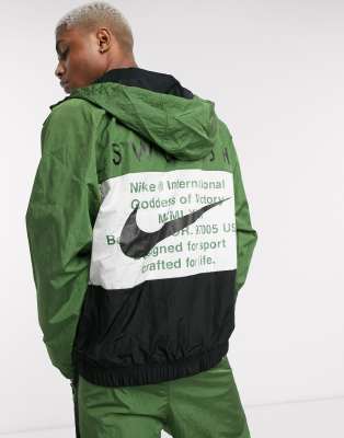 men's woven hooded jacket nike sportswear swoosh