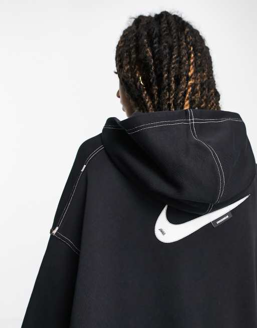 Nike black shop white hoodie