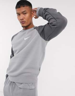 Nike Swoosh crew neck sweat in grey | ASOS