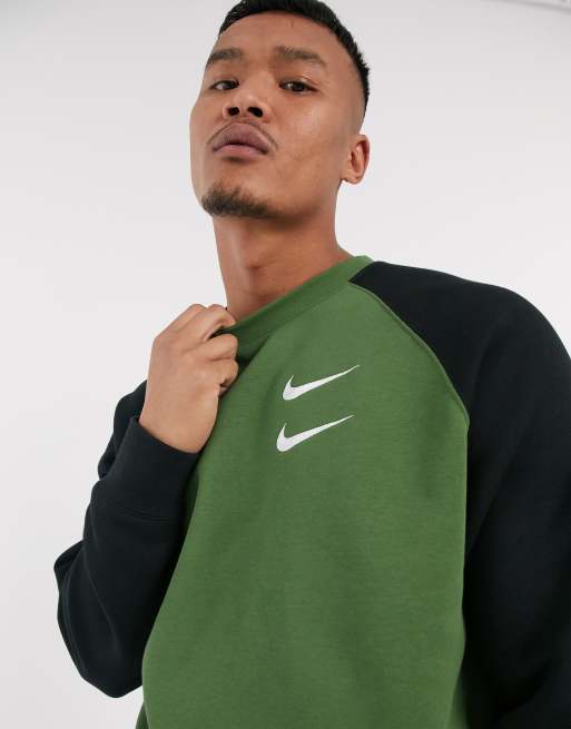 Nike Swoosh crew neck sweat in khaki