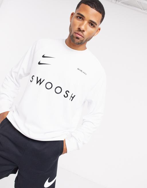 Swoosh crew neck sweat white | ASOS