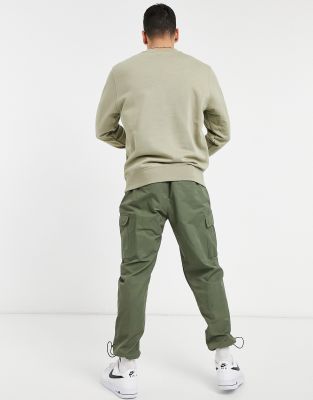 nike swoosh crew neck sweat in khaki