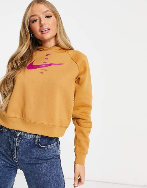 Nike swoosh store crop hoodie