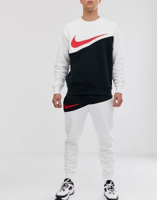 nike joggers black and white