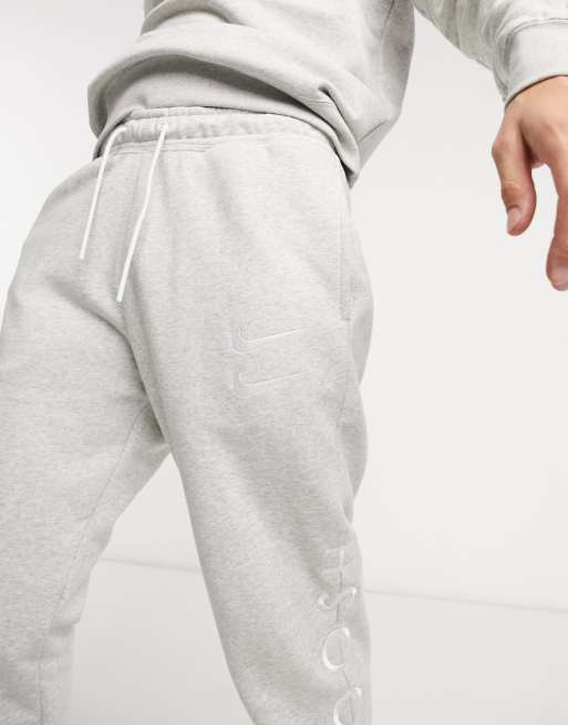 Nike double swoosh grey joggers sale