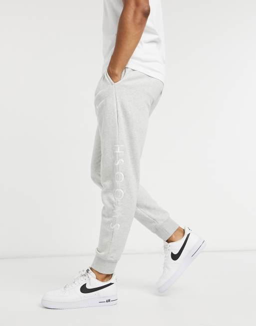 Nike swoosh logo outlet cuffed joggers in grey